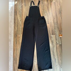 Guess brand, black wide leg overalls